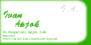 ivan apjok business card