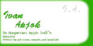 ivan apjok business card